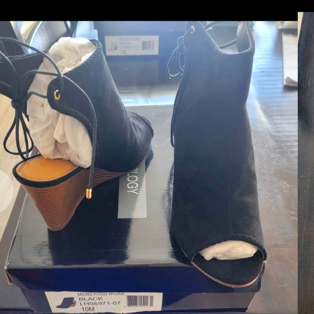 Black Suede Wedges